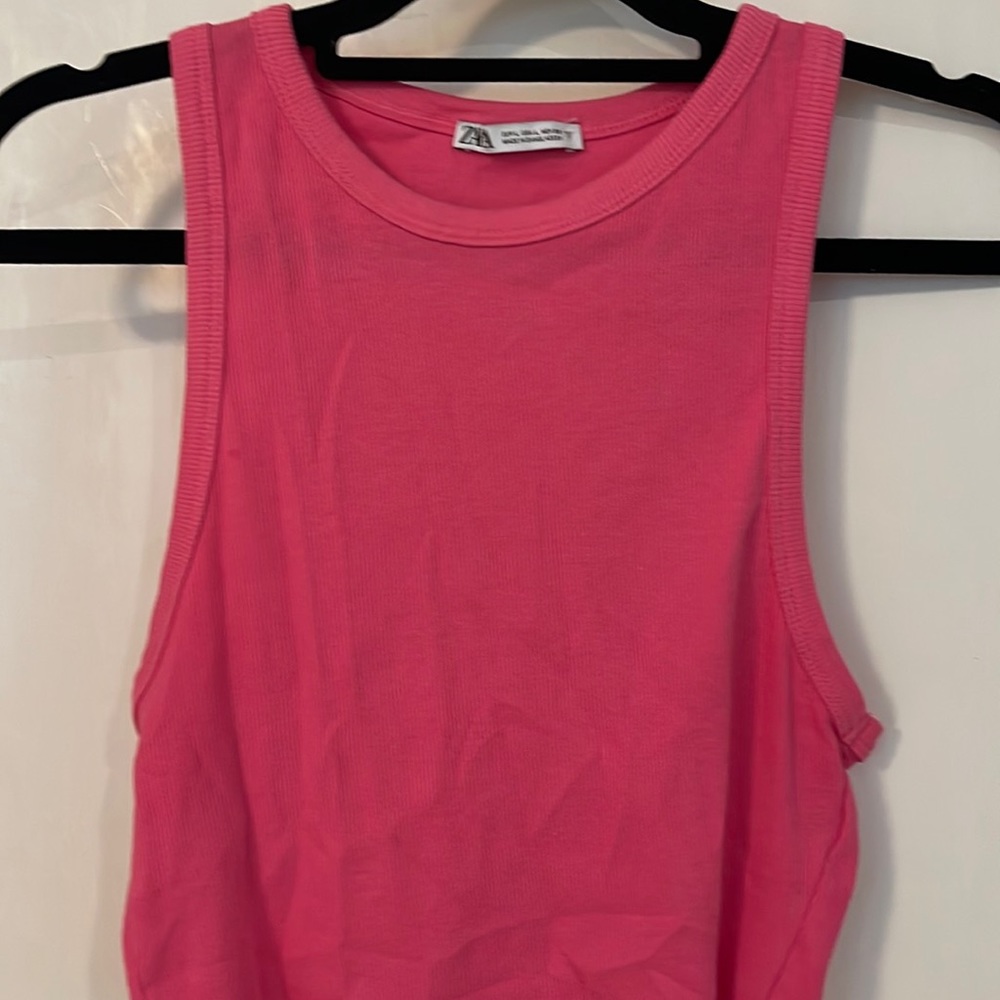 Zara cropped ribbed tank L